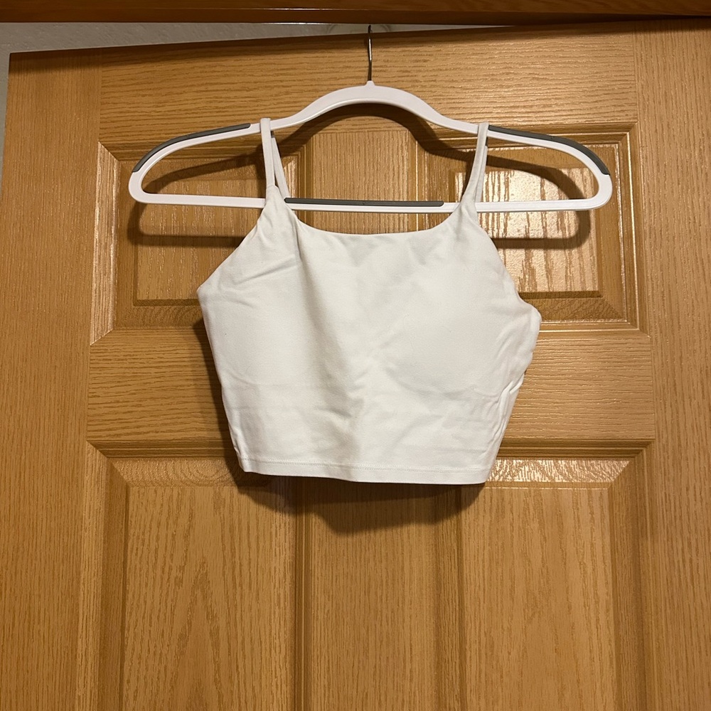 Amazon white cropped workout top
